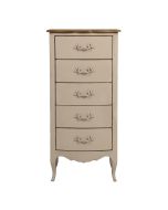 Commode chiffonier lin glossy 5 tiroirs