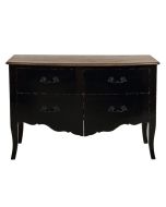 Commode 2 portes en épicéa noir graphite et plateau chêne naturel