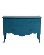 Commode 2 portes en épicéa bleu turquoise