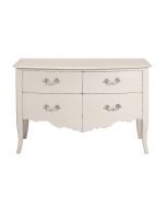 Commode 2 portes en épicéa blanc nacré