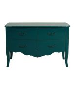 Commode 2 portes en épicéa bleu canard