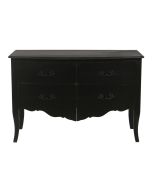 Commode 2 portes noire en épicéa