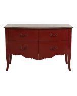 Commode 4 tiroirs en épicéa rouge séville et plateau chêne naturel