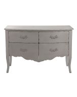 Grande commode 4 tiroirs en épicéa silver glossy