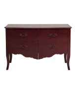 Commode lie de vin 4 tiroirs en épicéa