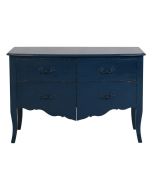 Commode bleue saphir 4 tiroirs en épicéa