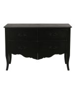 Commode noire 4 tiroirs en épicéa