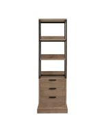 Bibliothèque contemporaine en frêne et métal - Demeure