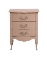 Petite commode 3 tiroirs en épicéa rose poudré