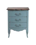 Petite commode nuage de bleu 3 tiroirs en épicéa