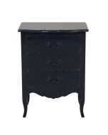 Petite commode 3 tiroirs en épicéa bleu indigo L58 cm