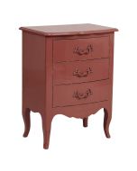 Petite commode 3 tiroirs vieux rose