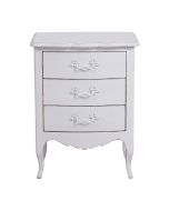 Petite commode blanc patiné 3 tiroirs en épicéa