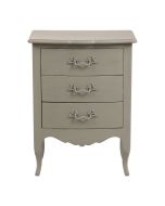 Petite commode gris patiné 3 tiroirs en épicéa