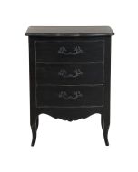 Petite commode noire glossy 3 tiroirs en épicéa