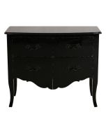 Commode noire 4 tiroirs en épicéa L95 cm