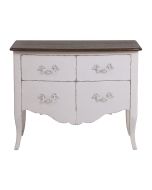 Commode blanche en épicéa et plateau chêne naturel