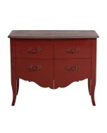 Commode 4 tiroirs en épicéa rouge séville et plateau chêne naturel L95 cm