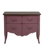 Commode 4 tiroirs en épicéa lilas plateau frêne