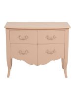 Commode 4 tiroirs en épicéa rose poudré
