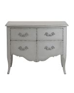 Commode 4 tiroirs en épicéa argenté