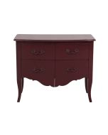 Commode 4 tiroirs en épicéa lie de vin