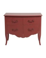 Commode 4 tiroirs vieux rose glossy