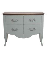 Commode 4 tiroirs en épicéa vert sauge glossy