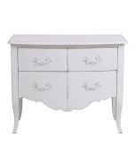 Commode 4 tiroirs blanc patiné