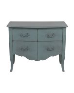 Commode 4 tiroirs en épicéa nuage de bleu L95 cm