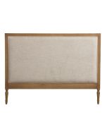 Tête de lit 160 cm en chêne massif et tissu mastic grisé - Domaine