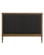 Tête de lit 140/160 cm en chêne massif et tissu noir - Domaine