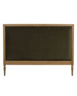 Tête de lit 160 cm en chêne et velours vert kaki - Domaine