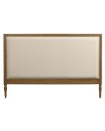 Tête de lit 180 cm en chêne massif et tissu beige - Domaine