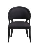 Fauteuil bridge en bois massif et tissu anthracite - Ernest