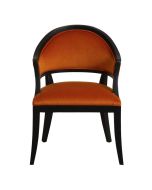 Fauteuil bridge en bois massif et jaune safran - Ernest