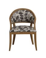 Fauteuil bridge en tissu à motif feuilles noires - Ernest