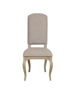 Chaise en tissu beige et hévéa massif - Romy