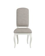 Chaise en tissu losange gris et hévéa massif - Romy