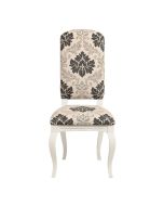 Chaise en tissu motif arabesque et hévéa massif - Romy