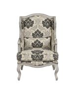 Fauteuil bergère en tissu paradisier et hévéa - Césarine