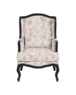 Fauteuil bergère en tissu fleurs opaline - Césarine