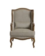 Fauteuil bergère en tissu mastic grisé - Césarine