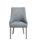 Fauteuil de table en tissu bleu chambray - Jude