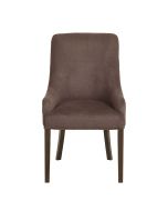 Fauteuil de table en tissu marron glacé - Jude