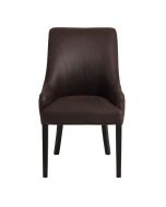 Fauteuil de table en cuir synthétique chocolat - Jude