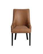 Fauteuil de table en cuir synthétique cognac - Jude