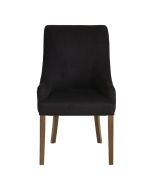 Fauteuil de table en frêne et tissu anthracite - Jude