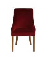 Fauteuil de table en velours lie de vin - Jude