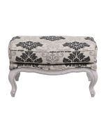 Pouf en hévéa massif et tissu Arabesque - Hector